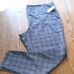 Maurices Women's Charcoal Plaid Skinny Pants 20W High Rise